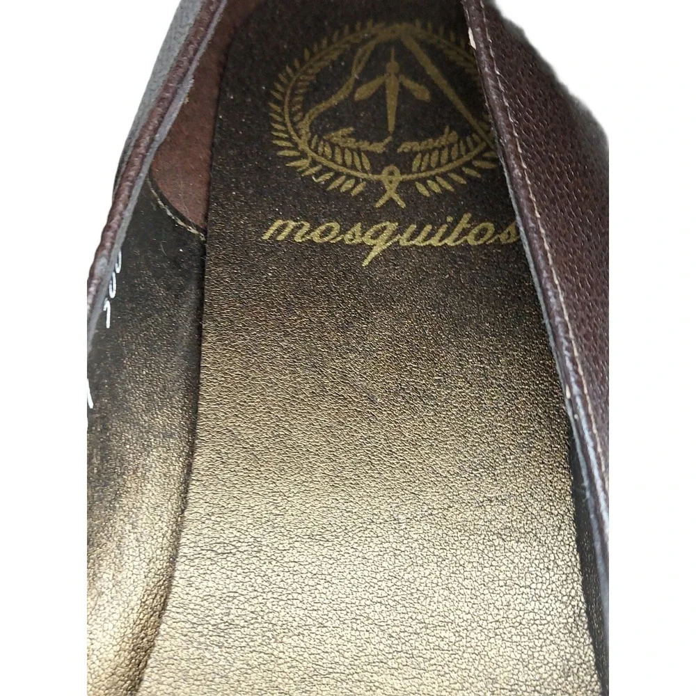 Mosquitos Mexican Leather Flat Dark Brown Closed‎ Toe Sandals/ Shoes Size 9.5